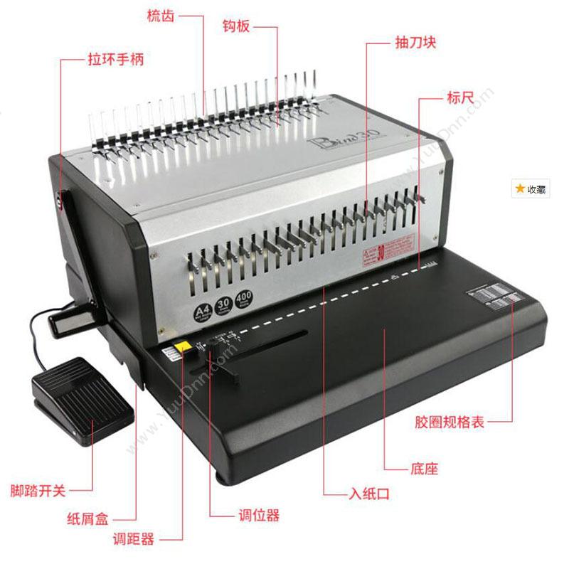 古德 Gude EB-30 胶圈电动 21孔 财务装订机（线）