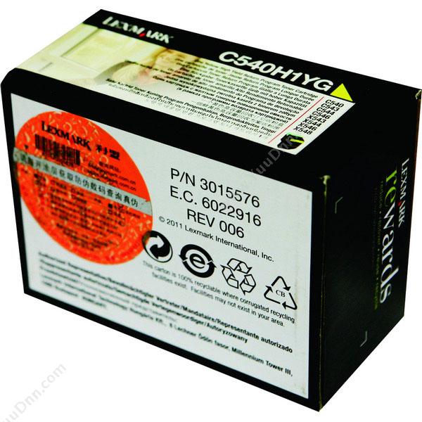 利盟 Lexmark C540H1YG 高容量墨粉 2000页（黄）（适用 C540n/C543dn/X543、C544dn/C544dw/X544、2000页） 墨盒