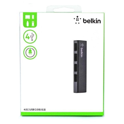 贝尔金 Belkin F4U040ZH 细棒高速USB2.0四口（黑） 集线器