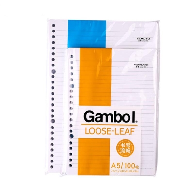 渡边 Gambol LL1101 活页纸 A5 100页  20孔 （白） 螺旋本