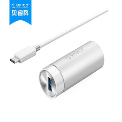 奥睿科 Orico ARL-U3-SV 全铝HUB RJ45*1 50/100CM 亚光银色 集线器