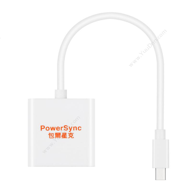 包尔星克 Powersync CAVMGBRA9001 Mini DP 转 VGA 0.15米 （白） 转换器