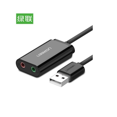 绿联 Ugreen 3.5mm音频接口 外置声卡 （黑） 扩展配件