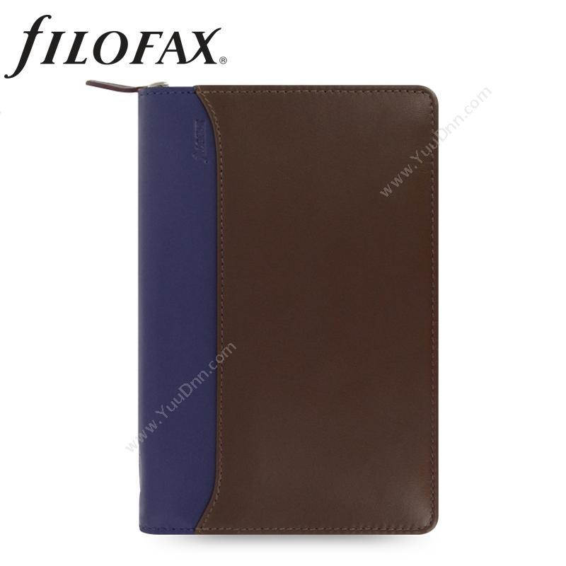 斐来仕 Filofax25151 Filofax Nappa 皮制记事本拉链包 咖啡/蓝 A6活页