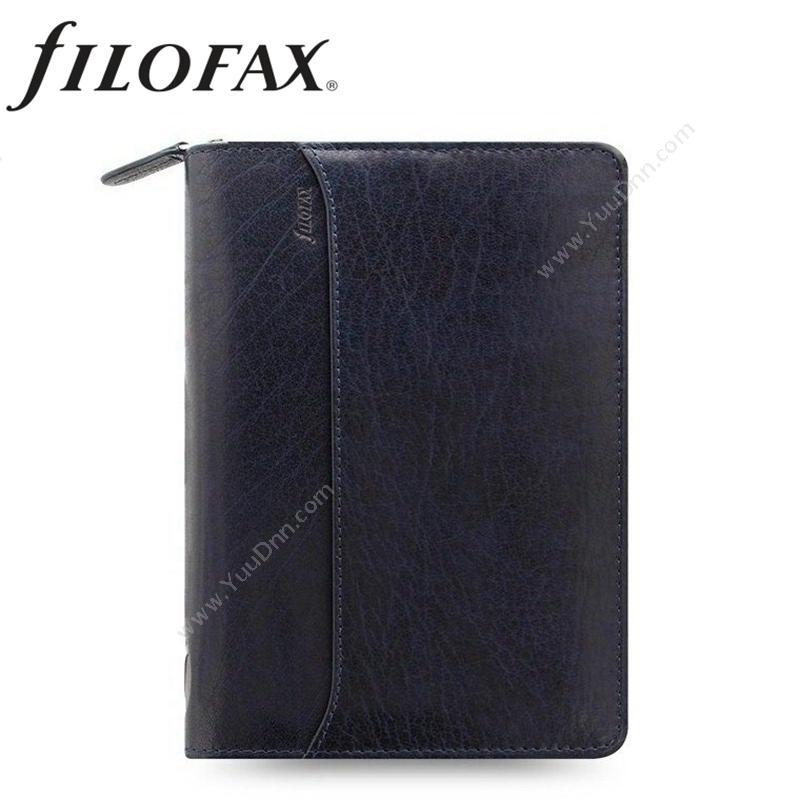 斐来仕 Filofax26111 Filofax Lockwood 皮制记事本拉链包 海军蓝 A6活页