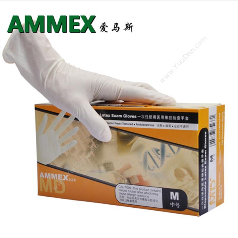 爱马斯 AMMEX TLFCMD46100 一次性使用医用橡胶检测手套（无粉）L 一次性手套