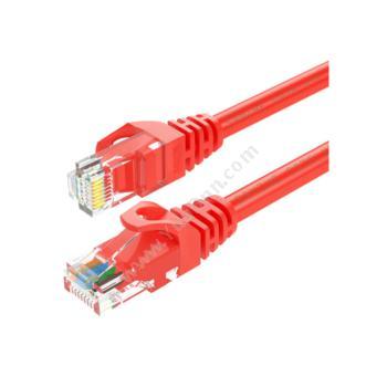 山泽 SamZheRED-6005 六类非屏蔽网络跳线CAT6网线（红） 0.5米六类网络跳线