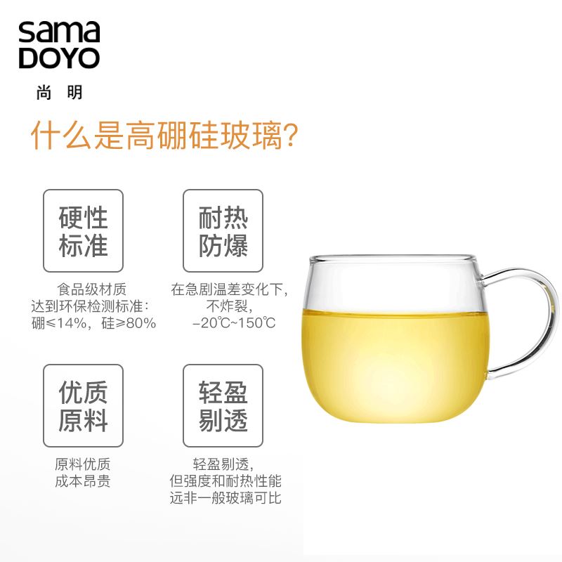 尚明 SAMA DOYO 尚明耐热简约玻璃杯功夫品茗杯透明无铅茶杯 玻璃杯/套装