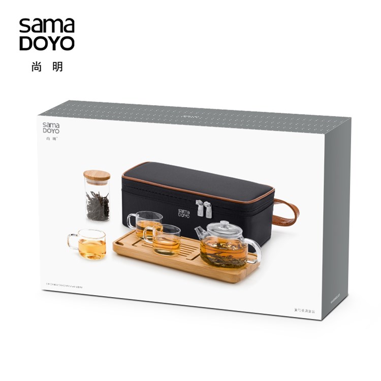 尚明 SAMA DOYO 尚明茶具旅行套装L006（1壶*180ml+4杯*60ml） 玻璃杯/套装