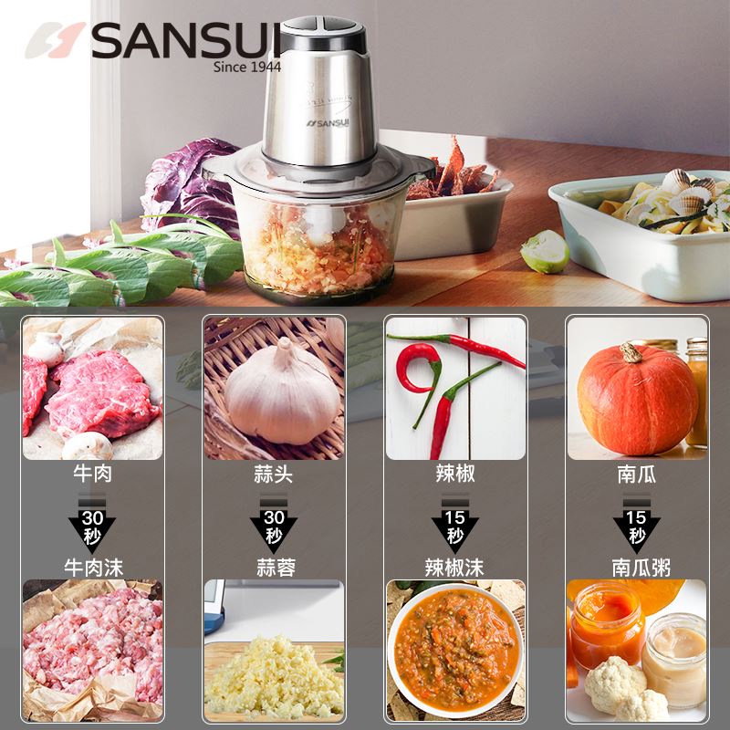 山水 Sansui 山水SANSUI玻璃碗绞肉机 绞肉机/磨粉机