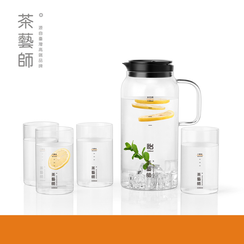 茶艺师 茶艺师新品凉水壶套装-怡1350 玻璃杯/套装