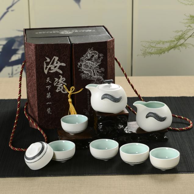 拓牌 拓牌茶具8头雪花釉企鹅壶（展示盒） 陶瓷茶具