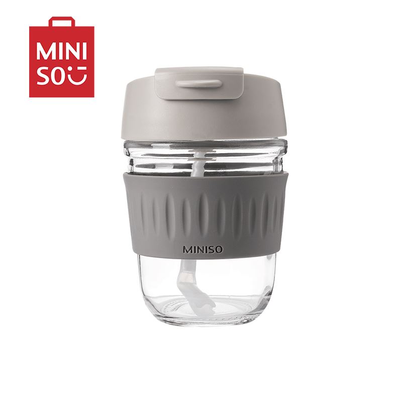 名创优品 MINISO 名创优品一盖两用玻璃杯350mL 玻璃杯/套装