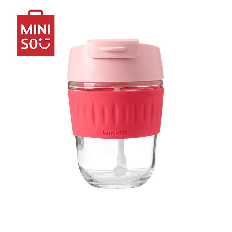 名创优品 MINISO 名创优品一盖两用玻璃杯350mL 玻璃杯/套装