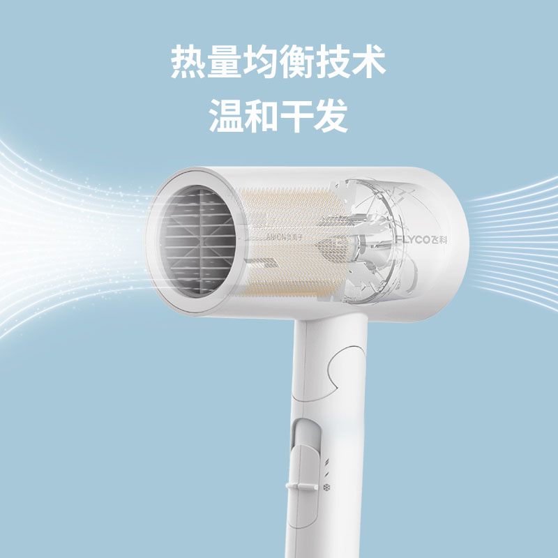 飞科 Flyco 飞科(FLYCO)电吹风机负离子护发家用磁吸集风嘴可折叠FH62761800W 电吹风/头发护理