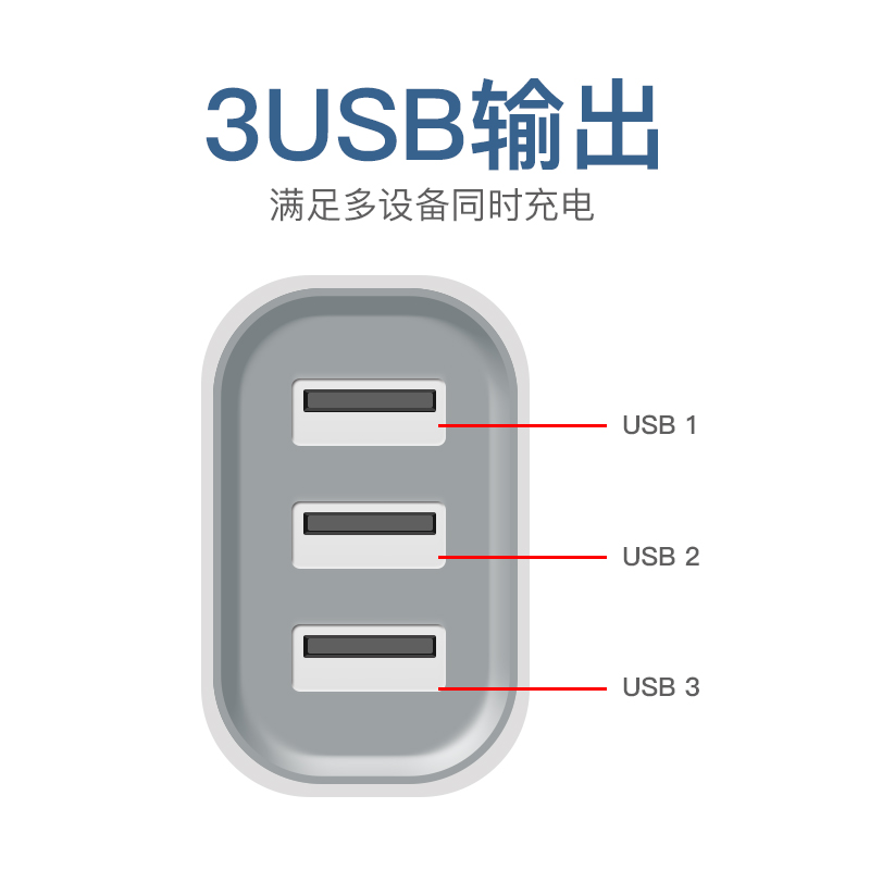 纽曼 Newmine 纽曼LC213多口充电器快充3USB 多功能插座/充电器