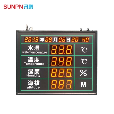 讯鹏科技 水温温湿度海拔监测电子看板 LED显示器