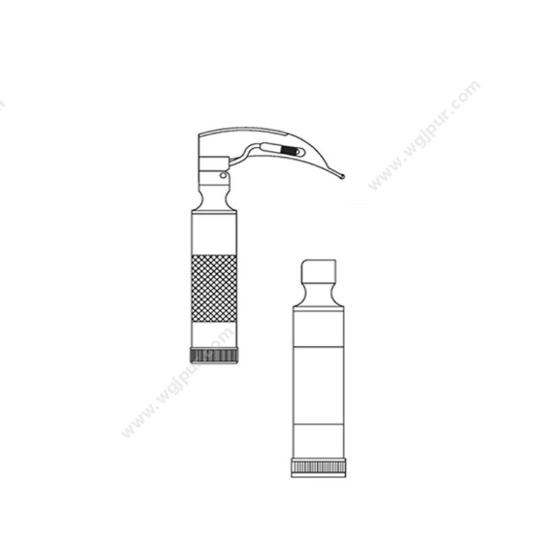 金钟麻醉咽喉镜 H33050（Ⅱ型 螺纹口 有光亮 弯）麻醉喉镜