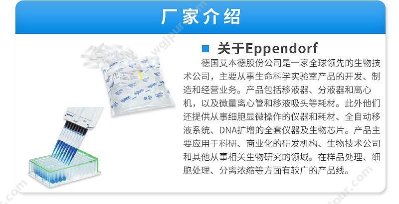 艾本德 Eppendorf 袋装普通吸头 0.5-10ml (2 × 100 个)0030000765 移液吸头