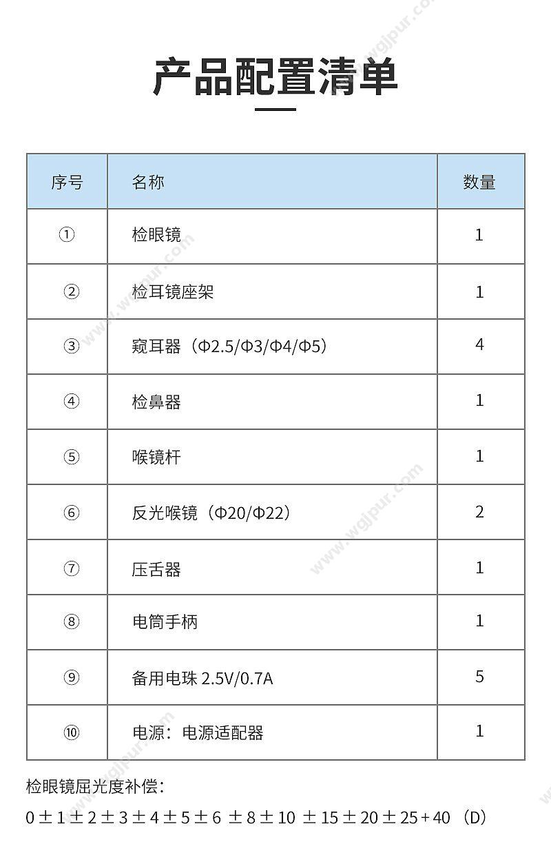 申光 五官科检查器 WG-XPB 五官科检查镜